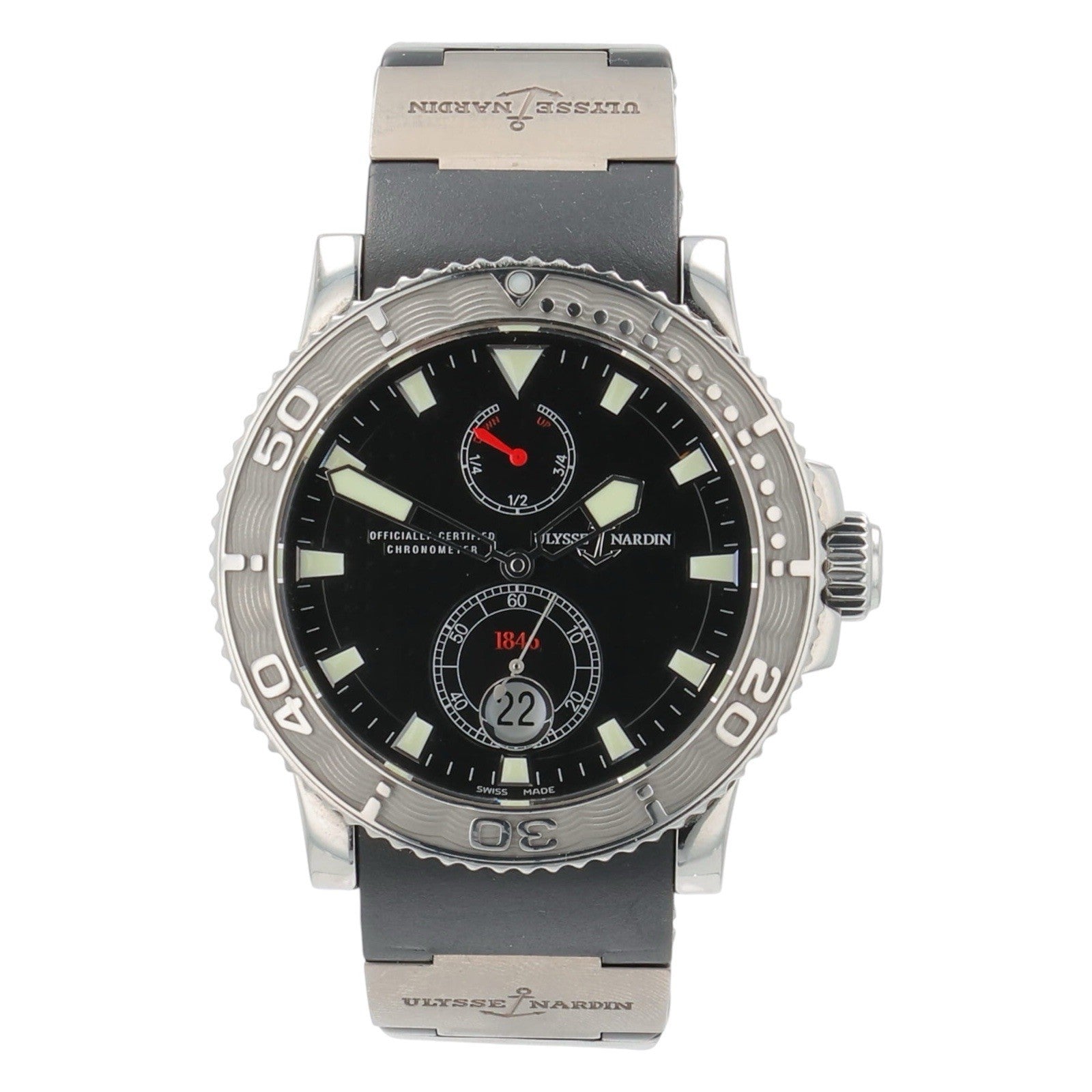 Ulysse Nardin Maxi Marine Stainless Steel Black Dial 41mm Automatic Mens 263-33