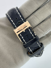 Breitling Transocean Chrono 18k Rose Gold White Dial 46mm Automatic Watch RB0510