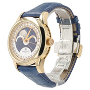 Perrelet Moon Phase Cream & Blue Dial 18k Yellow Gold 40mm Automatic Watch A3013