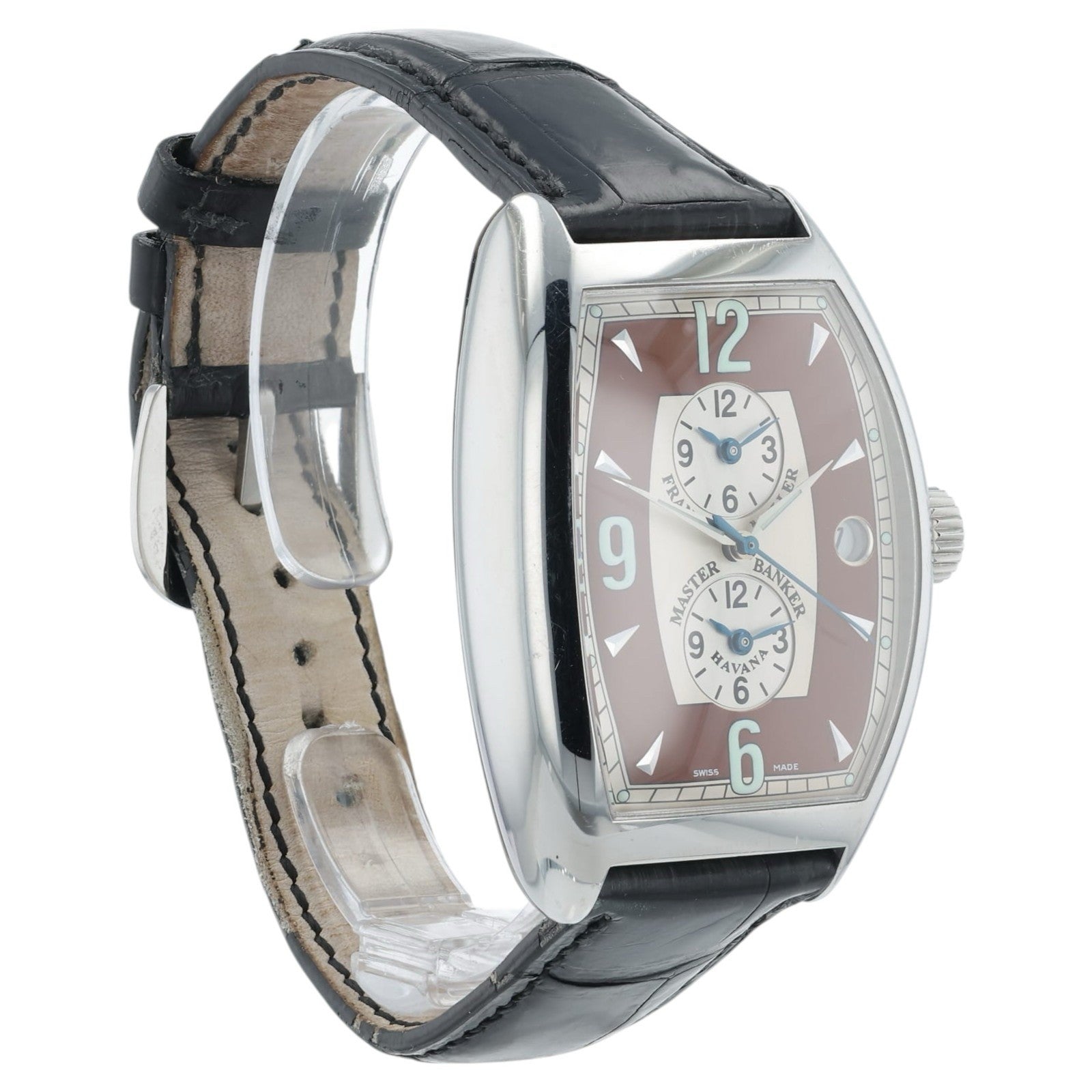 Franck Muller Master Banker Steel Maroon Dial 36mm Automatic Watch 7880 MB HV
