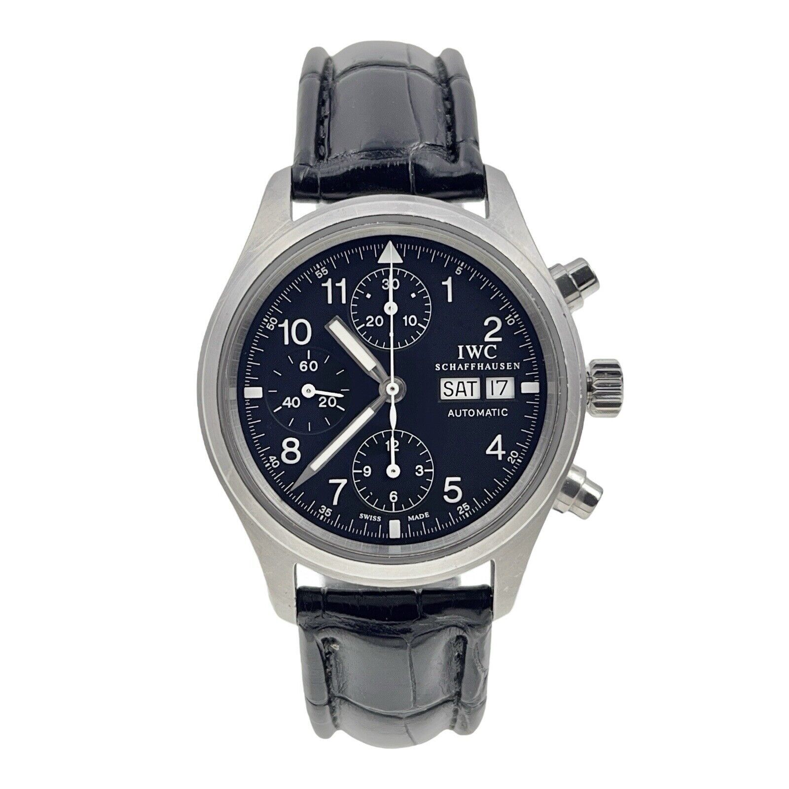 IWC Pilot Chronograph Stainless Steel Black 39mm Automatic Men’s Watch IW370603