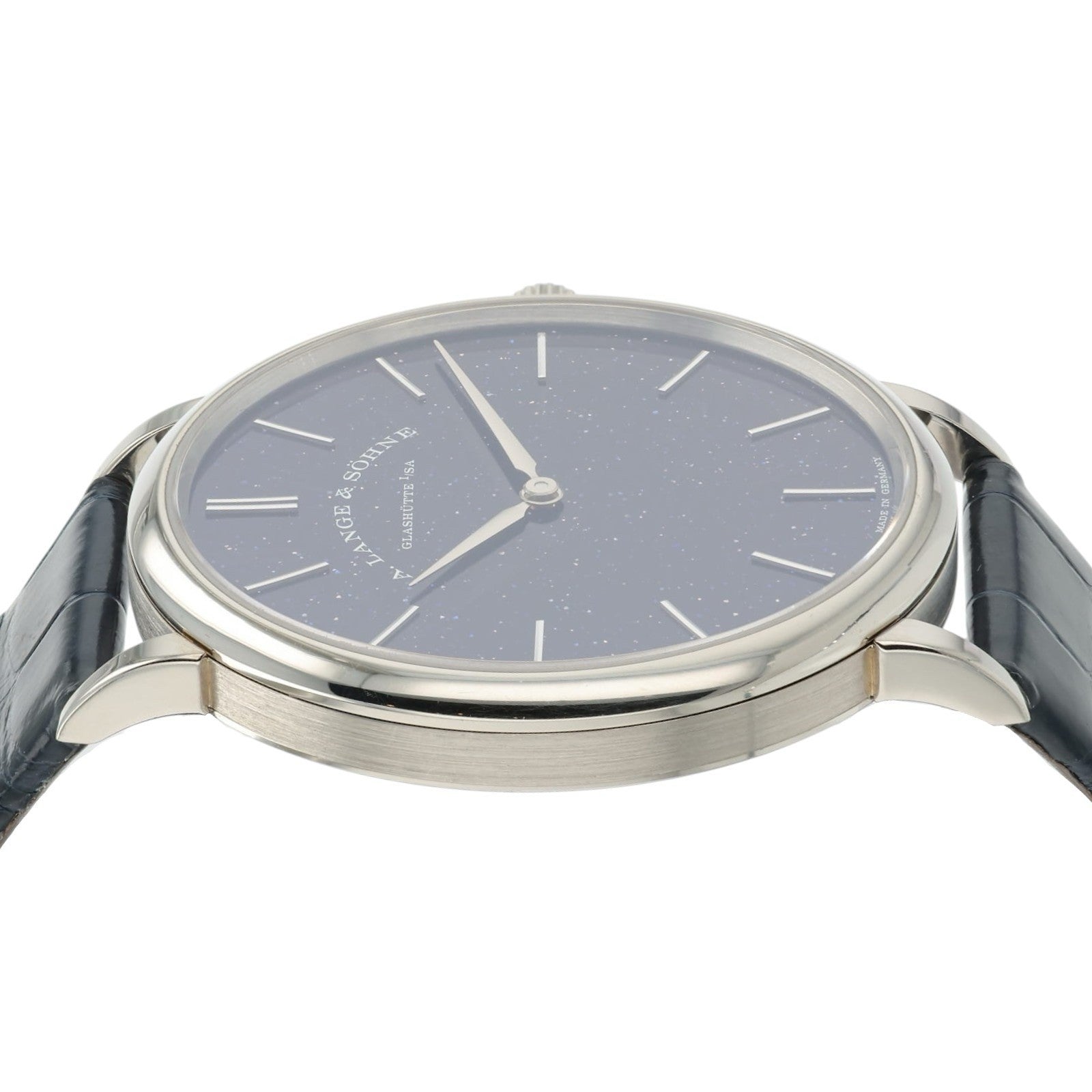 A. Lange & Sohne Saxonia Blue Dial 18k White Gold 39mm Manual Wind Men’s 205.086