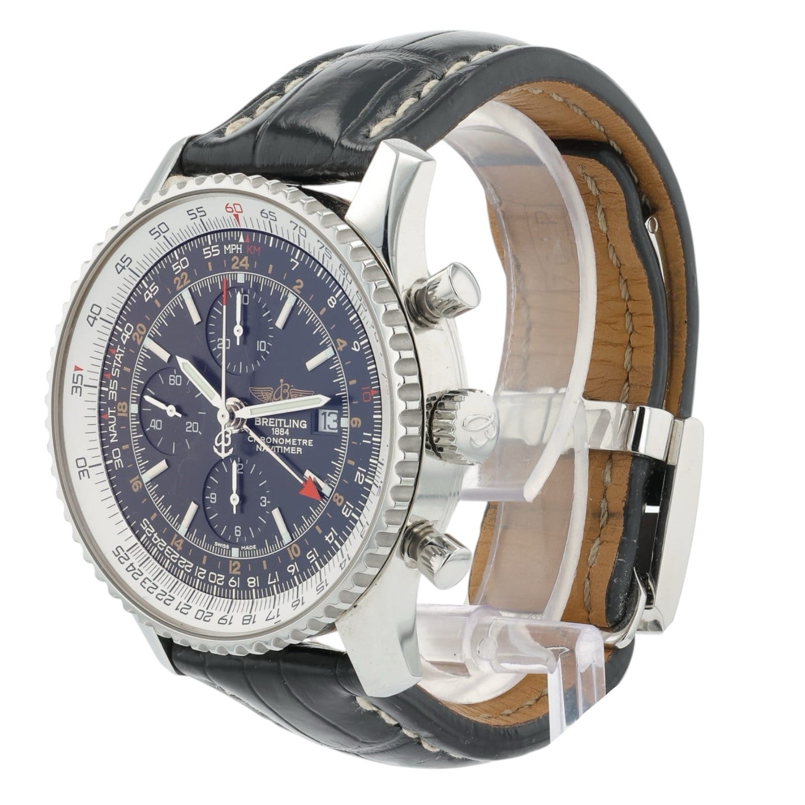 Breitling Navitimer GMT Black Dial Steel 46mm Automatic Men’s Watch A24322
