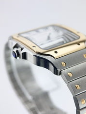 Cartier Santos Gold & Steel Silver Color Dial 40mm Automatic Mens Watch W2SA0009