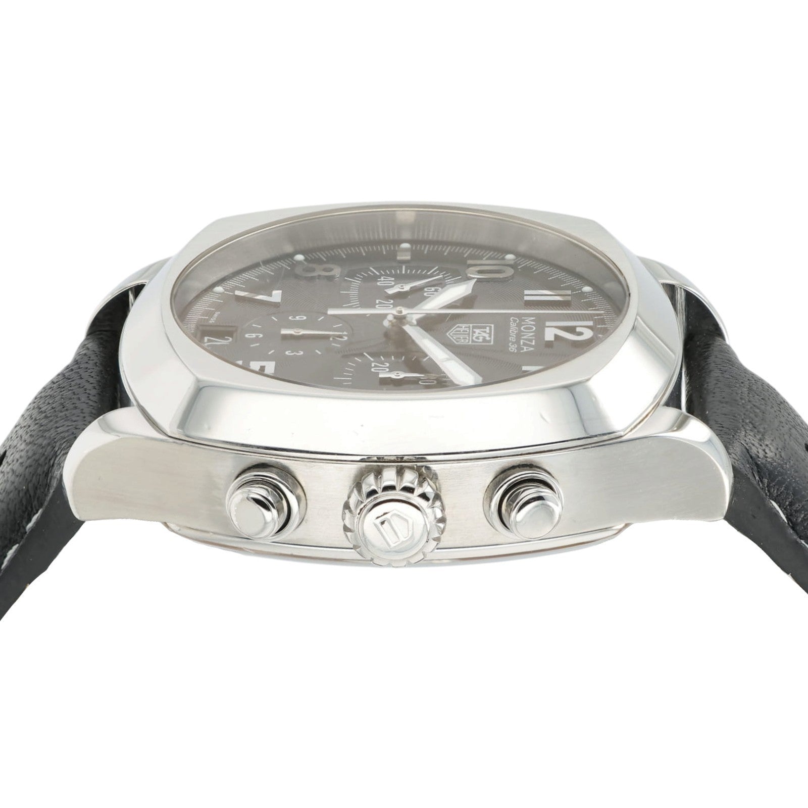 Tag Heuer Monza Black Dial Steel 38mm Automatic Chronograph Mens Watch CR5110