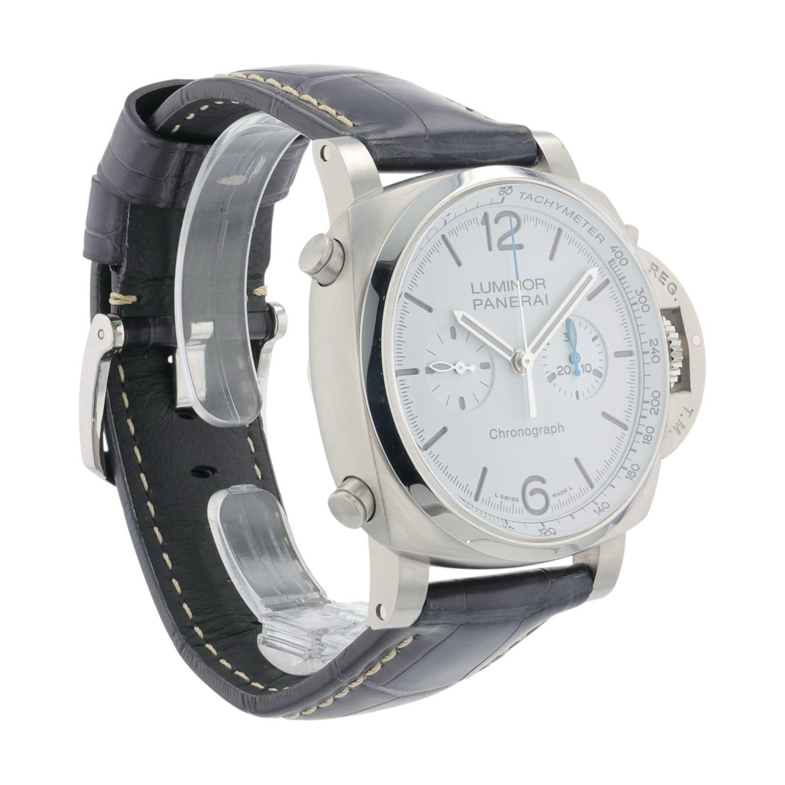 Panerai Luminor Chrono Stainless Steel White Dial 44mm Automatic Mens PAM01218