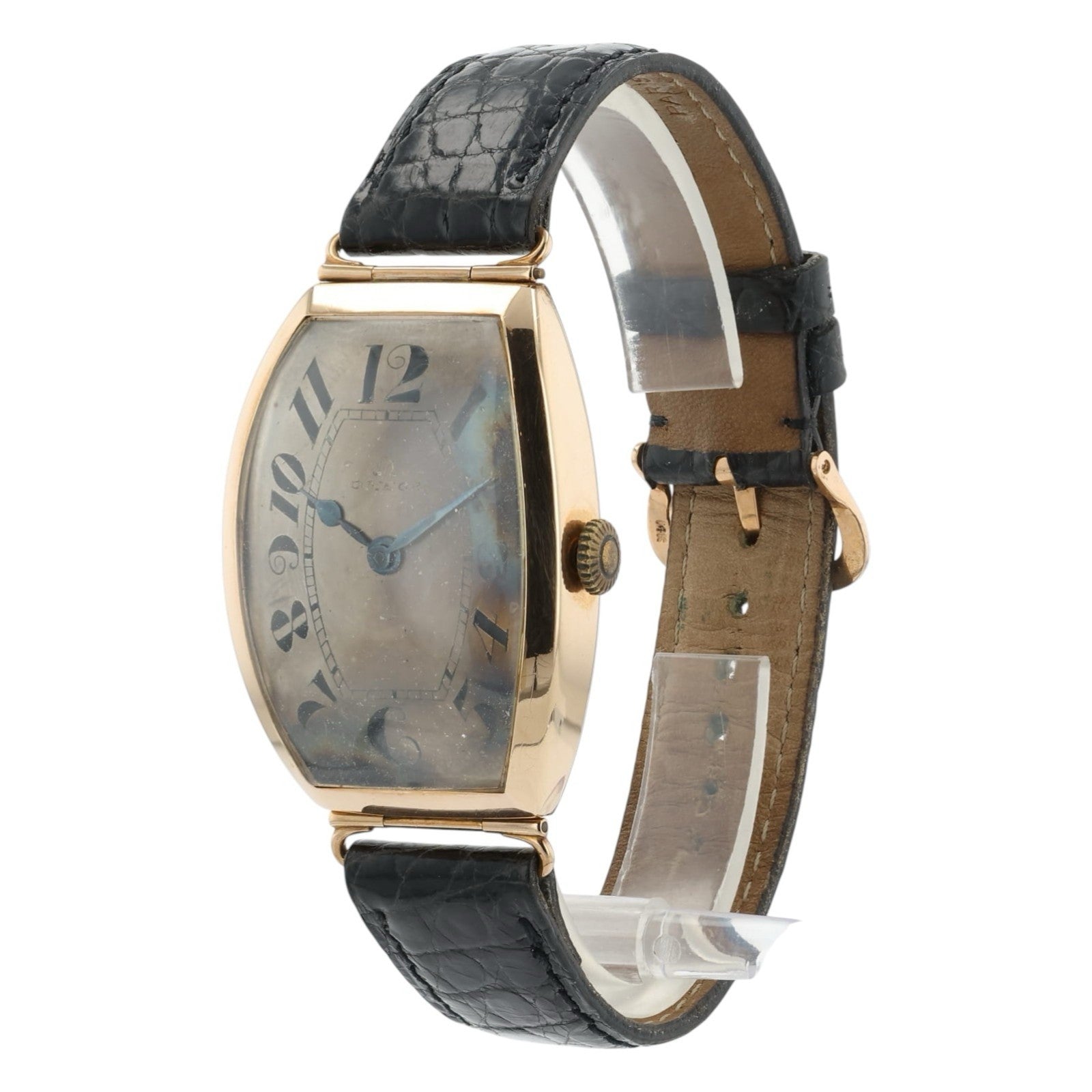 Omega 1920s Rose Gold Tonneau Vintage Wristwatch Manual Wind 583