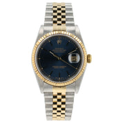 Rolex Datejust Blue Dial Gold & Steel 36mm Automatic Movement Mens Watch 16233