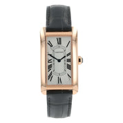Cartier Tank Americaine Silver Roman Dial 18k Rose Gold Auto Watch WGTA0134