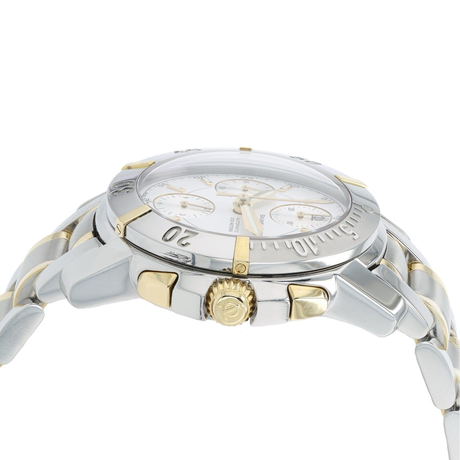 Baume & Mercier Capeland S White Dial Gold & Steel 40mm Automatic Mens 65422