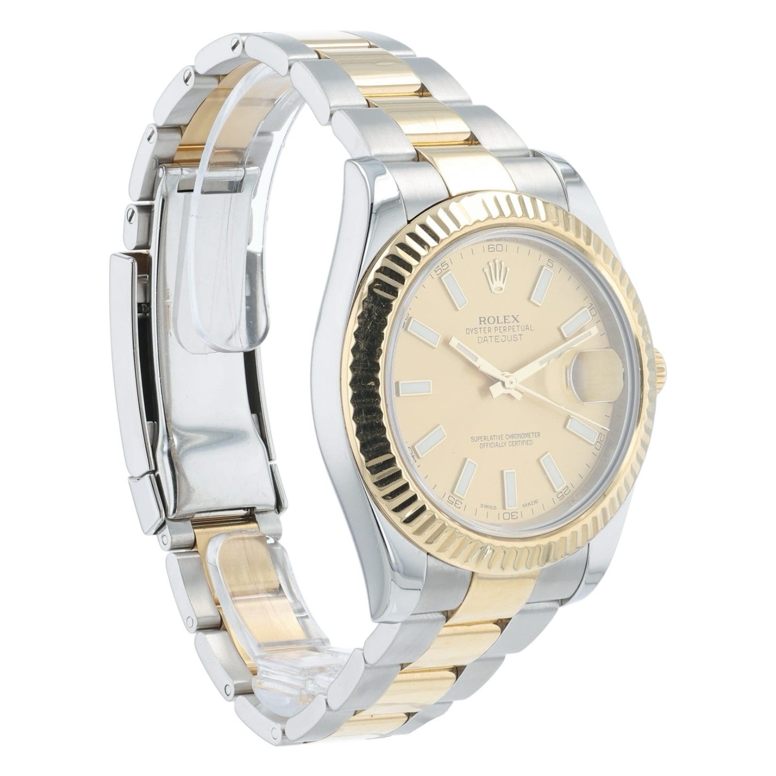 Rolex Datejust II Gold & Steel Champagne Dial 41mm Automatic Men’s Watch 116333