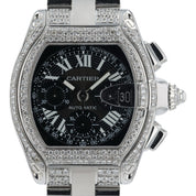 Cartier Roadster Black Dial Steel Diamond 40mm Automatic Men’s Watch W62007X6
