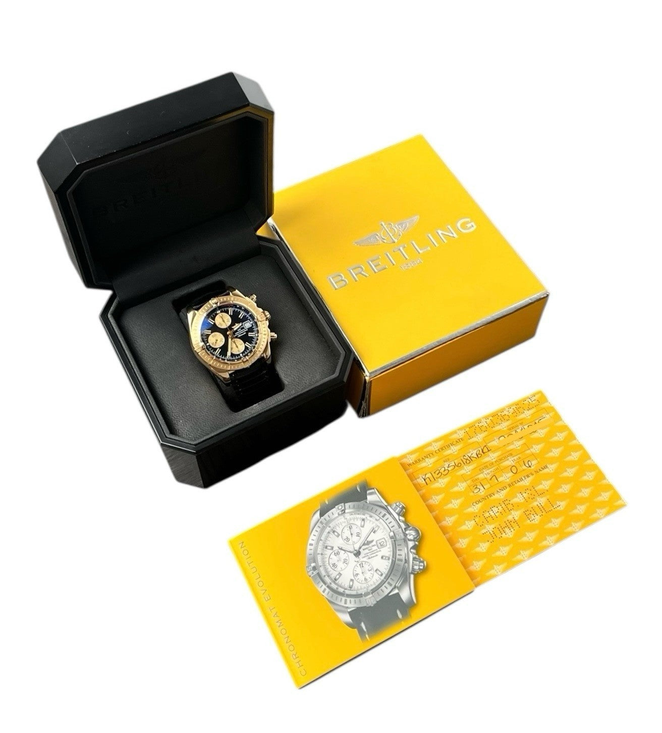 Breitling Chronomat 18k Gold Black Dial 44mm Automatic Men’s Watch K13356