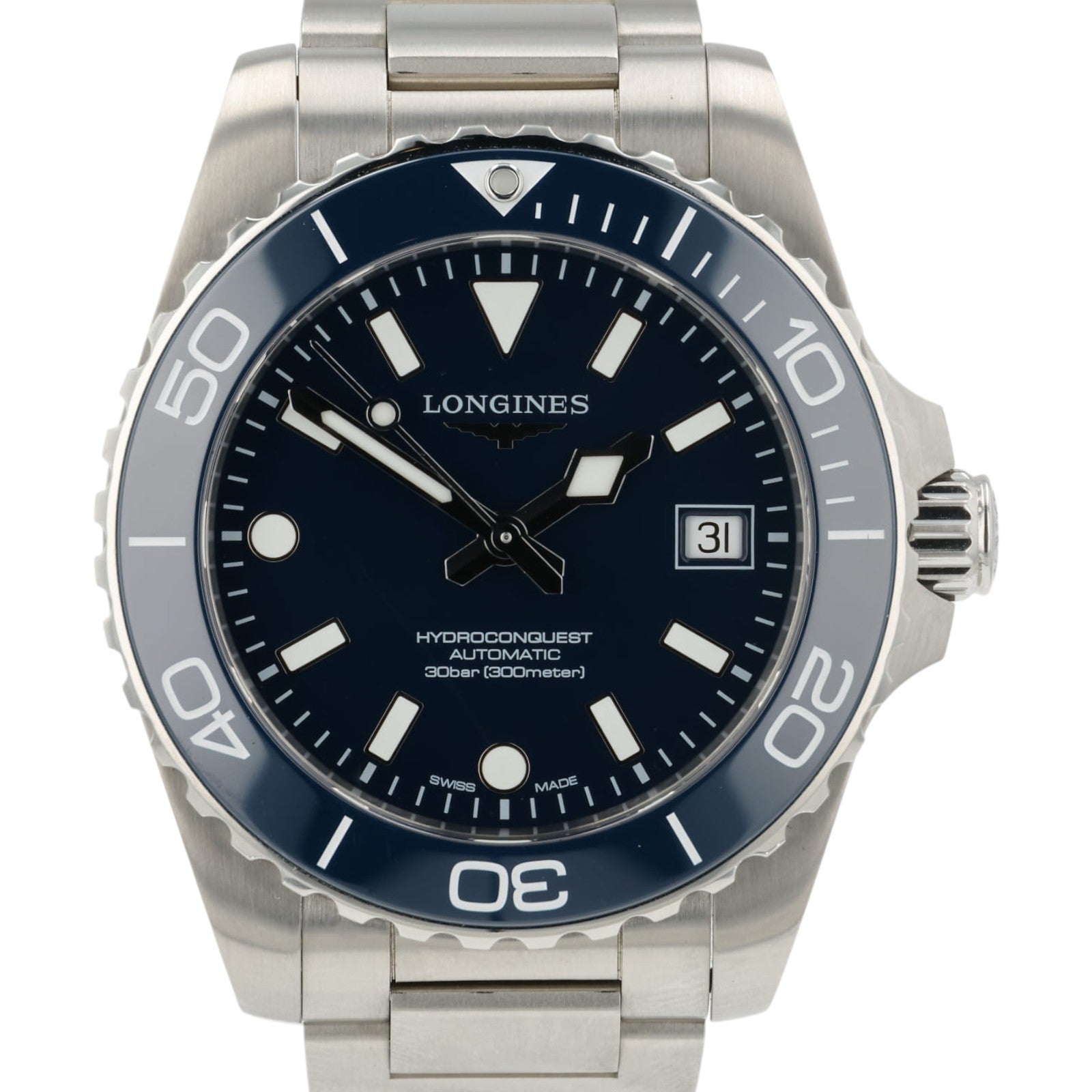 Longines Hydroconquest Blue Dial Stainless Steel 39mm Automatic Mens L3.779.4