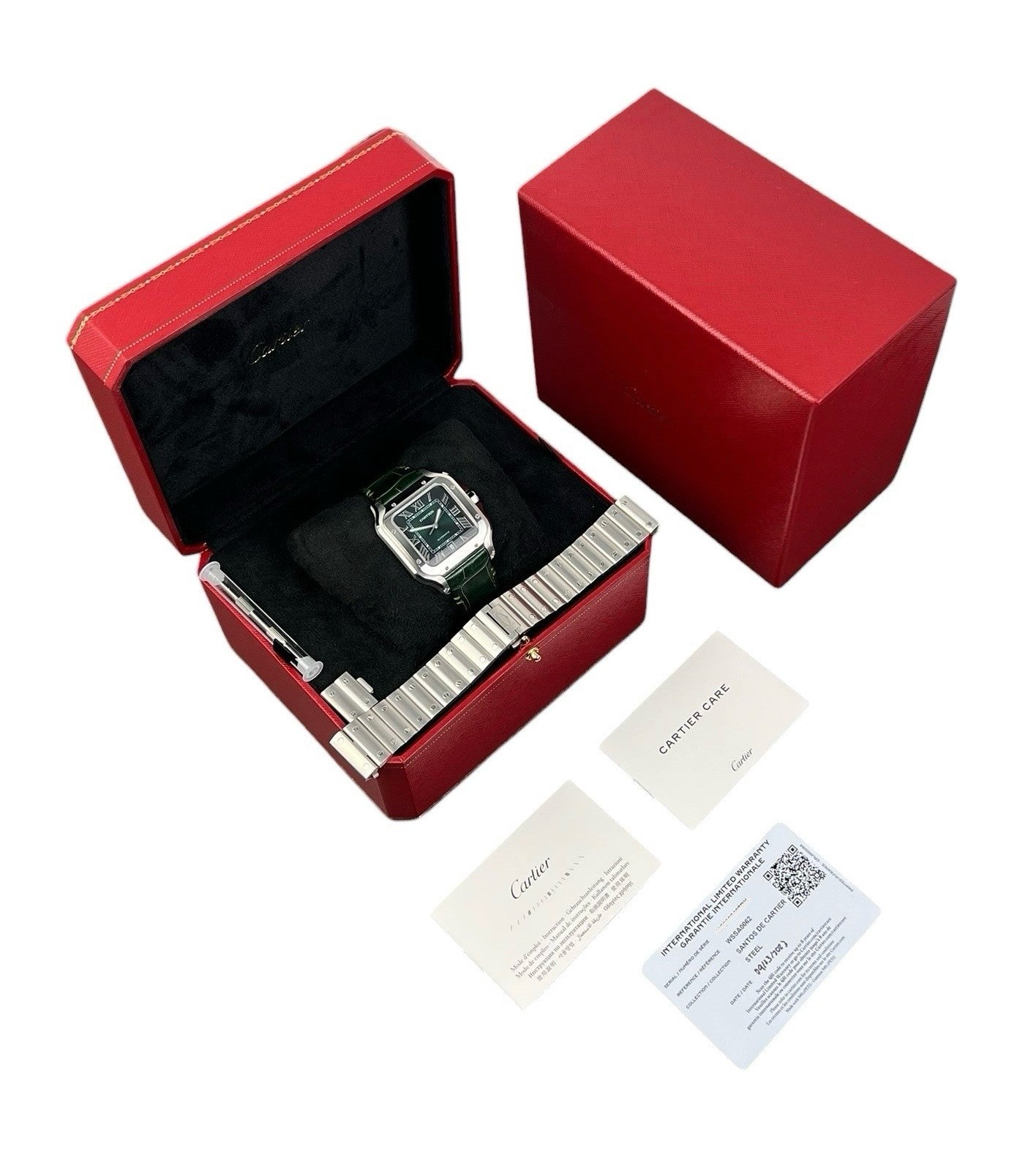 Cartier Santos Stainless Steel Green Dial 40mm Automatic Men’s Watch WSSA0062