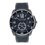 Cartier Calibre Stainless Steel Black Dial 42mm Automatic Mens Watch WSCA0006