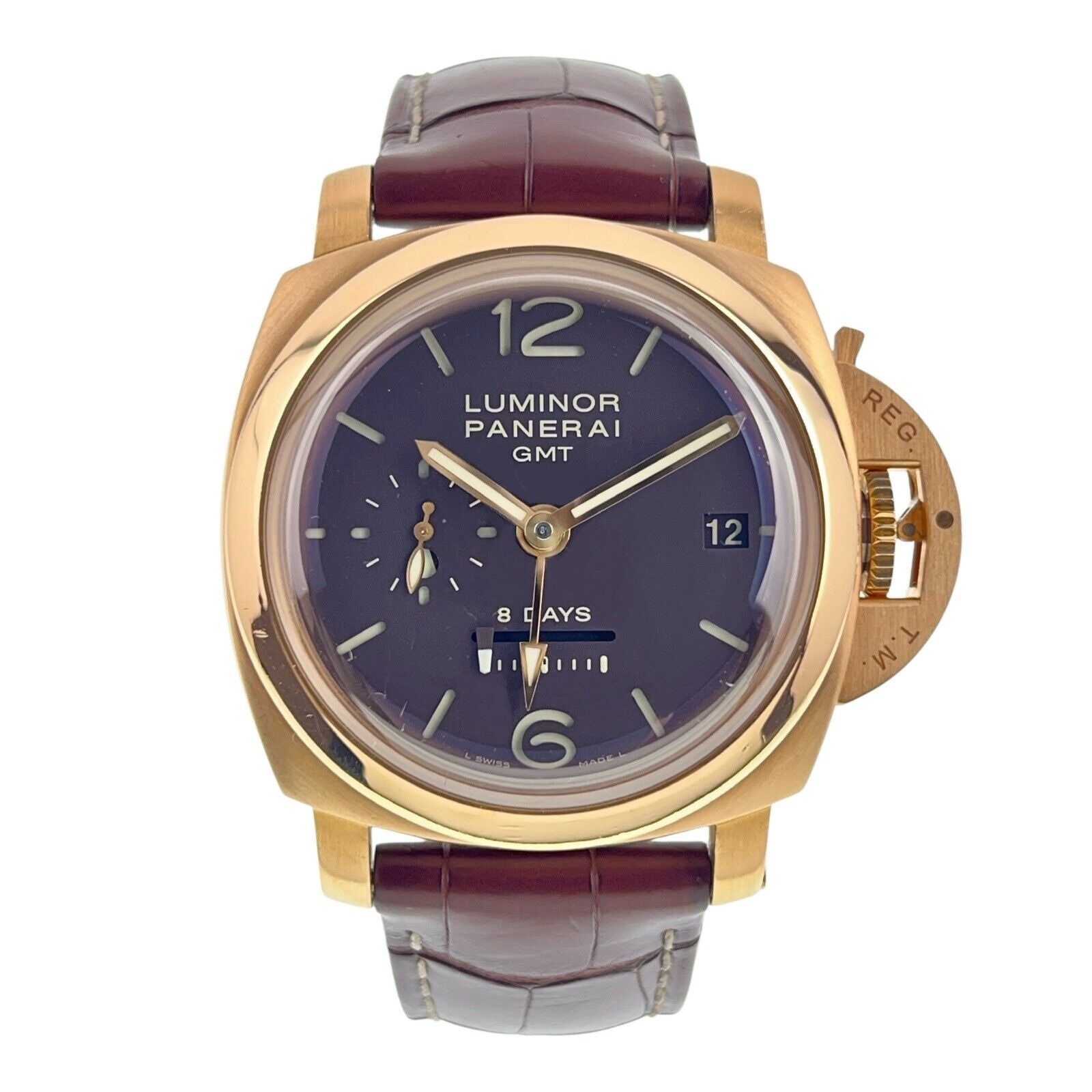 Panerai Luminor 1950 18k Rose Gold Brown Dial 44mm Manual Men's Watch PAM00289