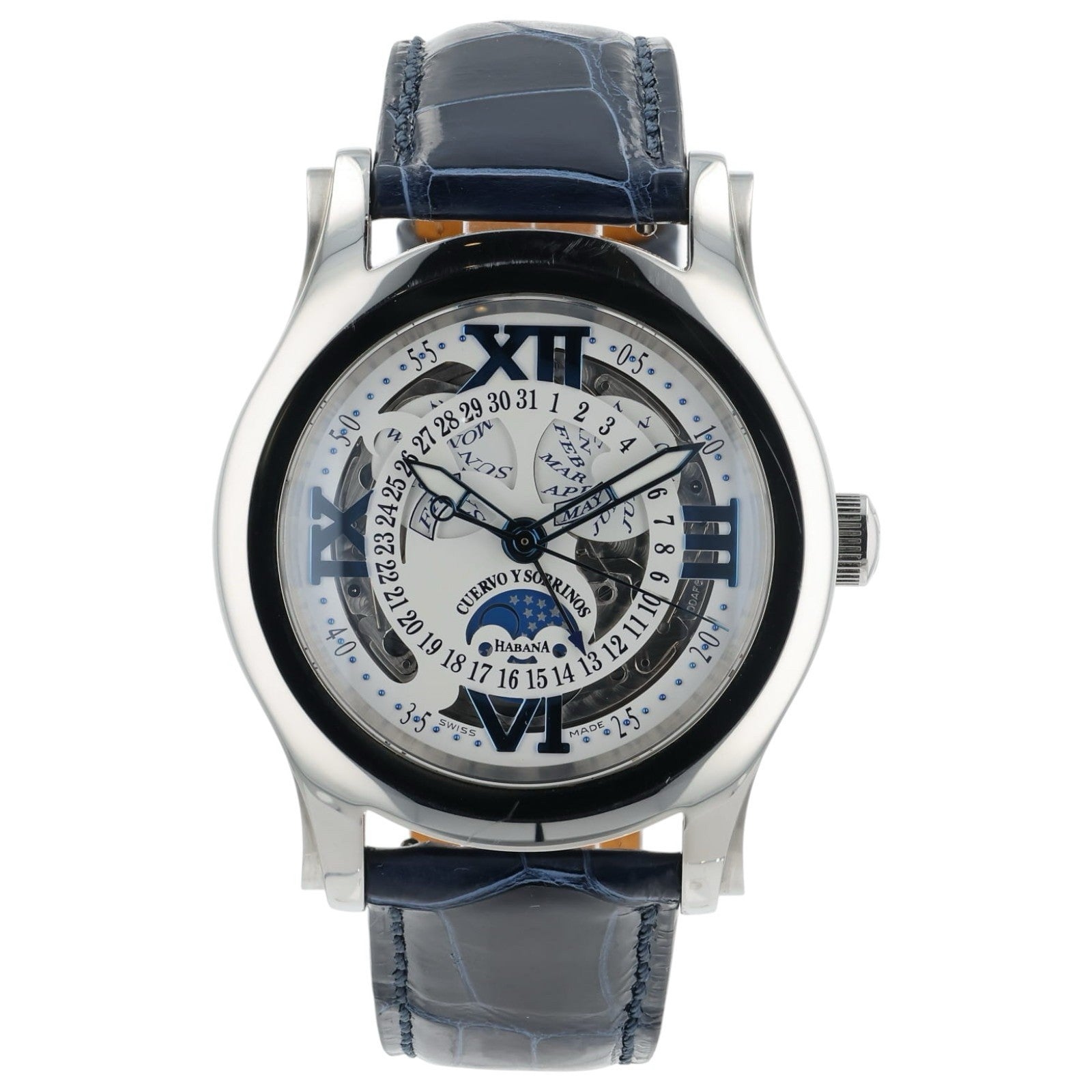 Cuervo Y Sabrinos Habana White Dial Steel 42mm Automatic Men’s Watch 2804
