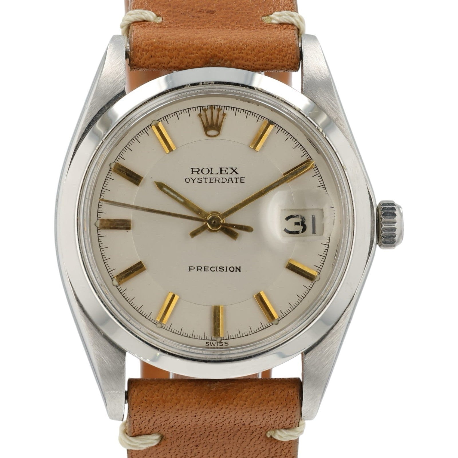 Rolex Oysterdate Silver Dial Stainless Steel 34mm Automatic Unisex Watch 6694