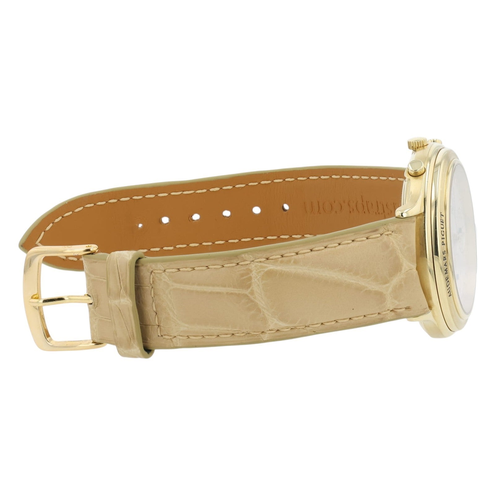 Audemars Piguet Huitieme 18k Yellow Gold White Dial Mens 40mm Watch 25644BA