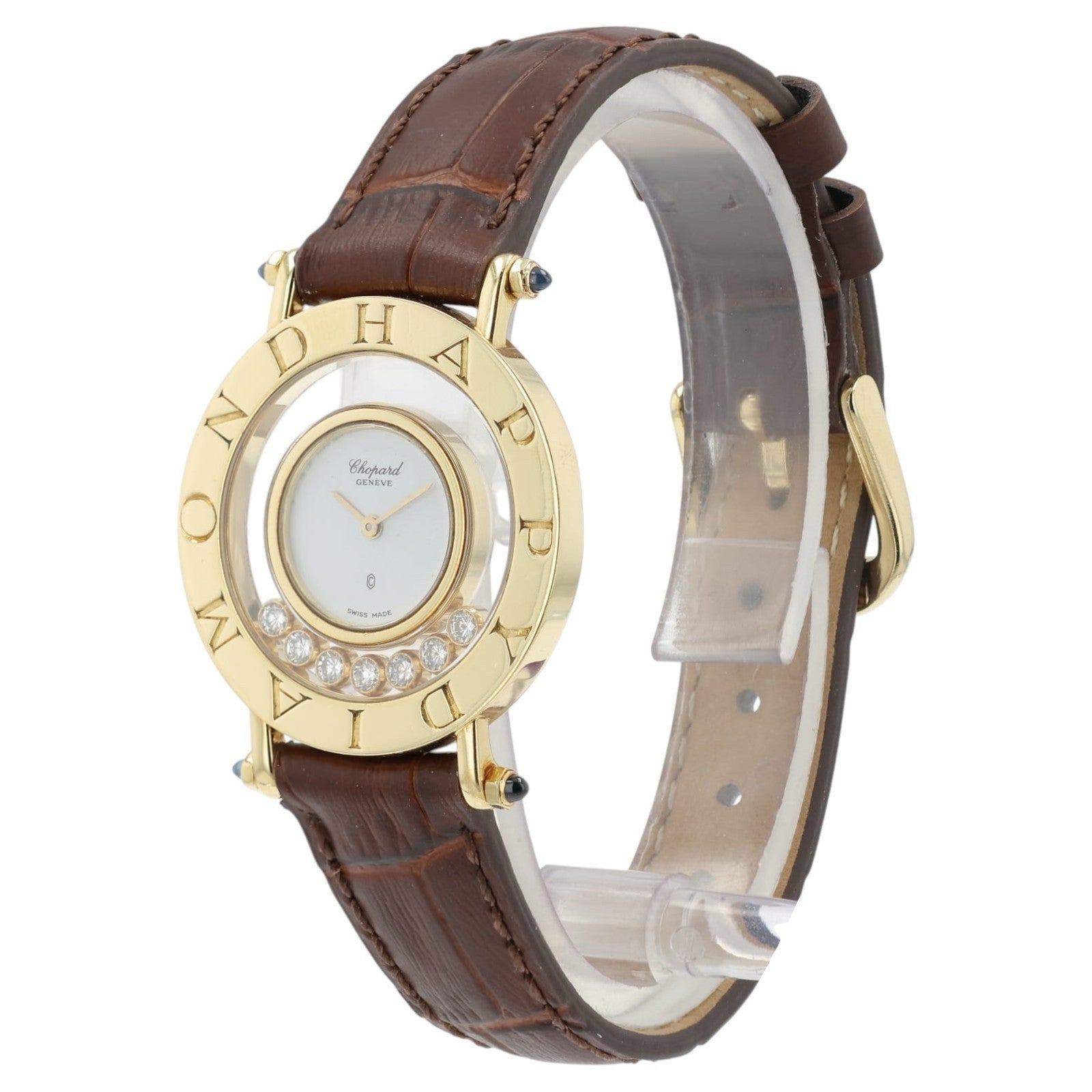 Chopard Happy Diamonds White Dial 18k Gold 26mm Quartz Women's Watch 21/288323