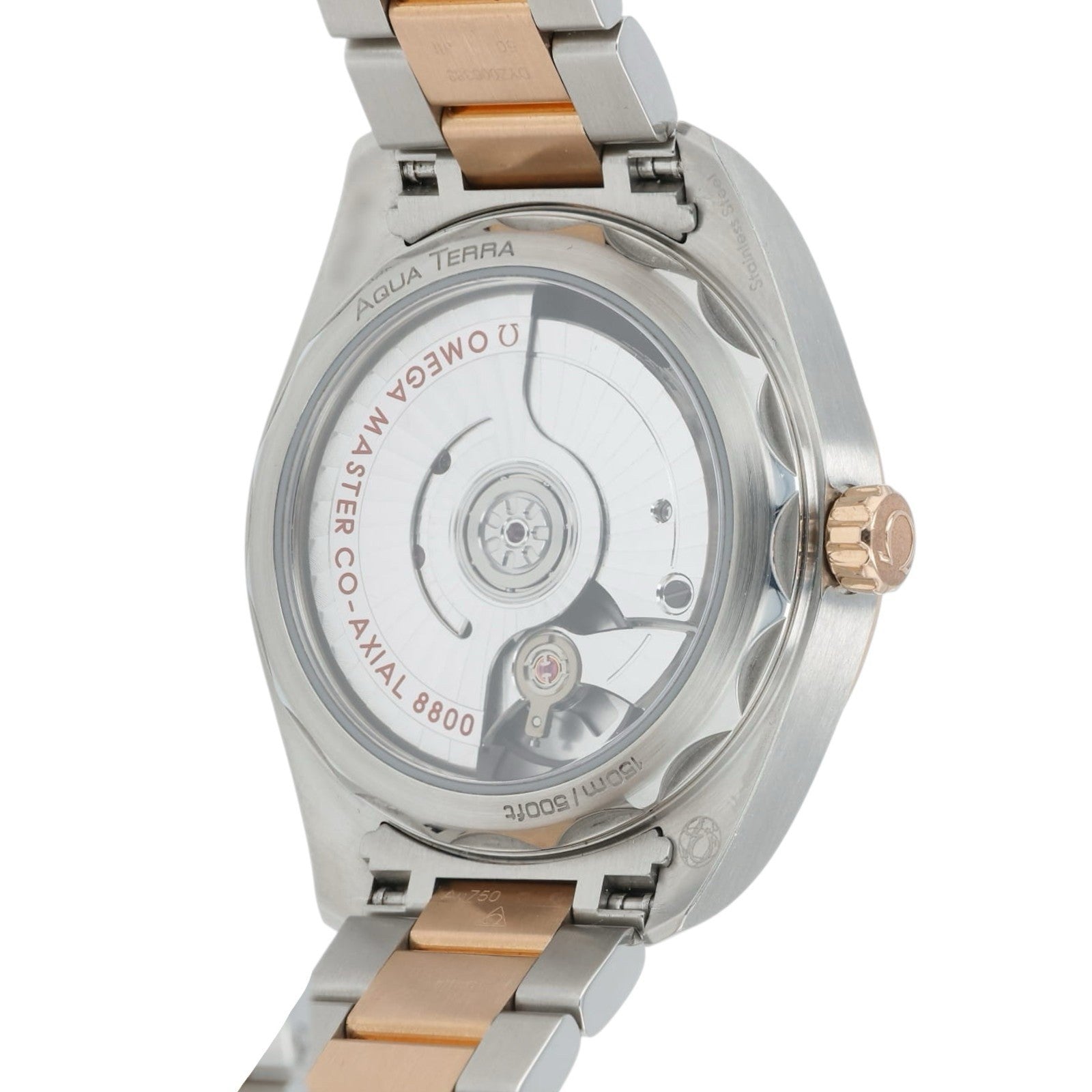 Omega Seamaster Blue Dial 18k Rose Gold & Steel 34mm Ladies 220.20.34.20.03.001