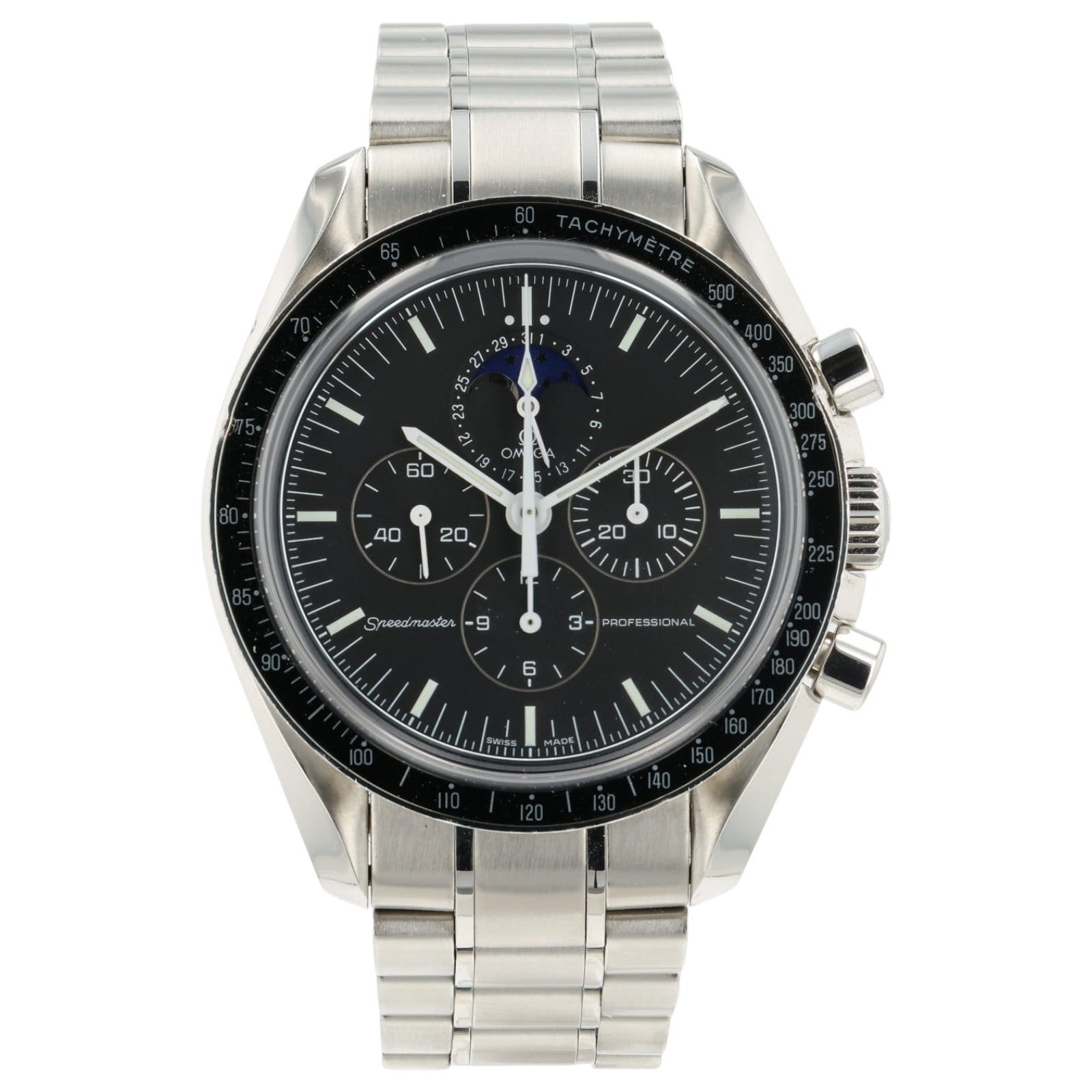 Omega Speedmaster Black Dial Steel 42mm Manual Wind Mens Moonphase 3576.50.00