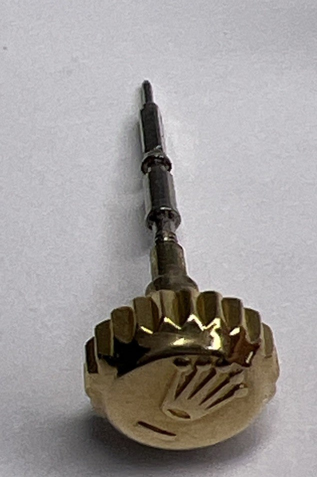 Genuine Rolex Yellow Gold Apx. 6mm 6 mm Watch Crown Part  Parts w/ Stem