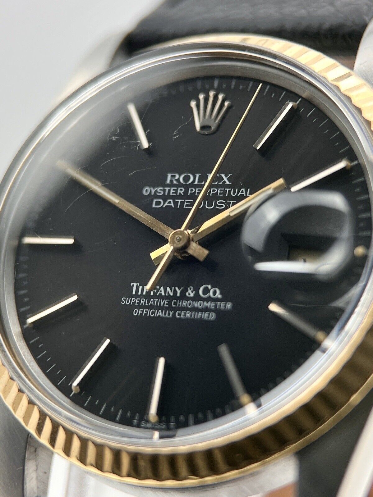 Rolex Datejust Tiffany & Co Dial Automatic 36mm 18k Gold And SS 16013