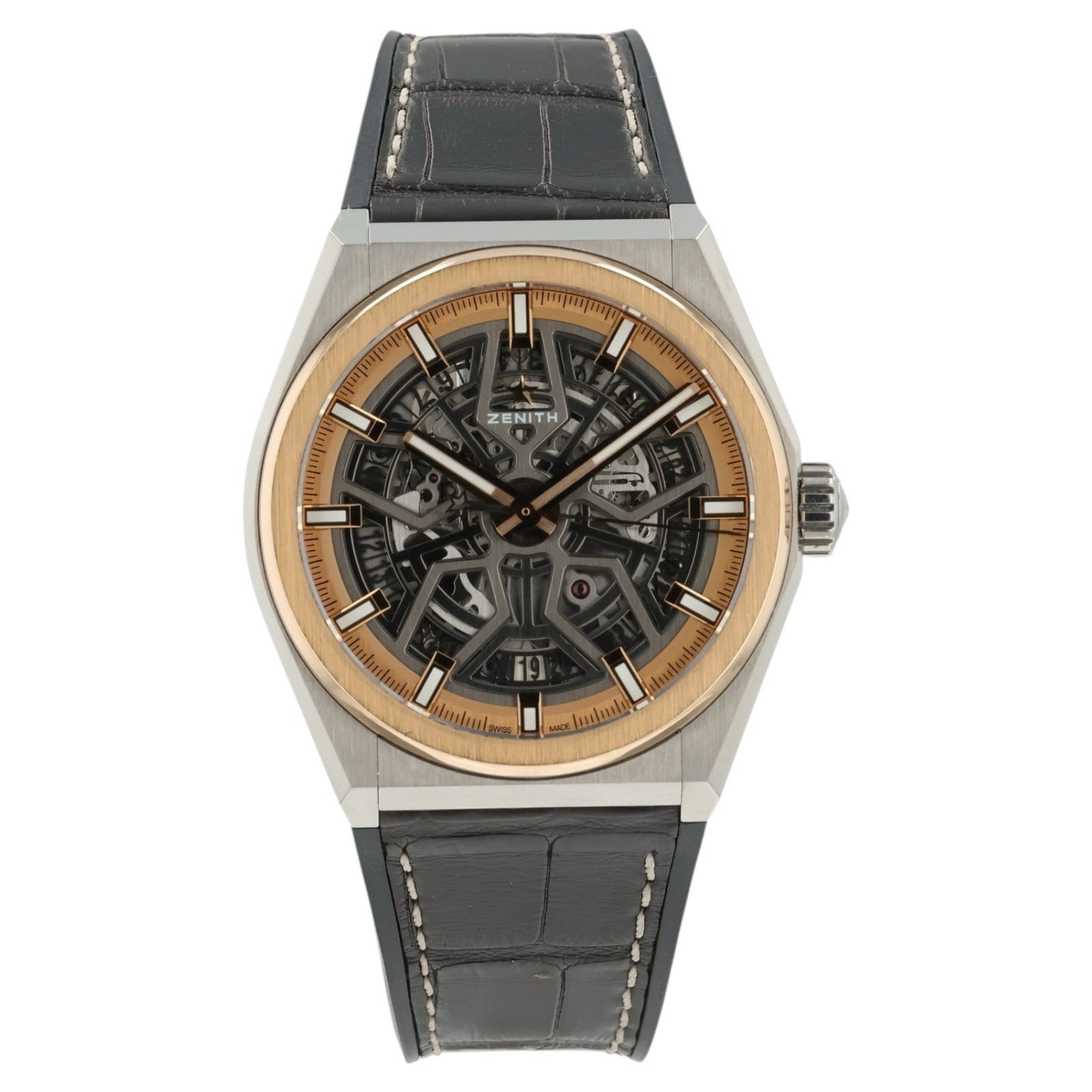 Zenith Defy Skyline Skeleton Dial 18k Rose Gold & Titanium 41mm Mens 87.9001.670
