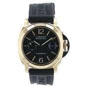 Panerai Luminor Marina Black Dial 18k Yellow Gold 44mm Automatic Mens PAM00140