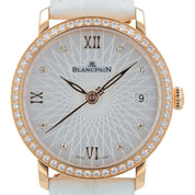 Blancpain Villeret 18k Rose Gold Mother Of Pearl Dial 34mm Automatic Womens 6604