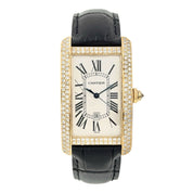 Cartier Tank Large 18k Yellow Gold White Dial 27mm Diamond Watch W2603156