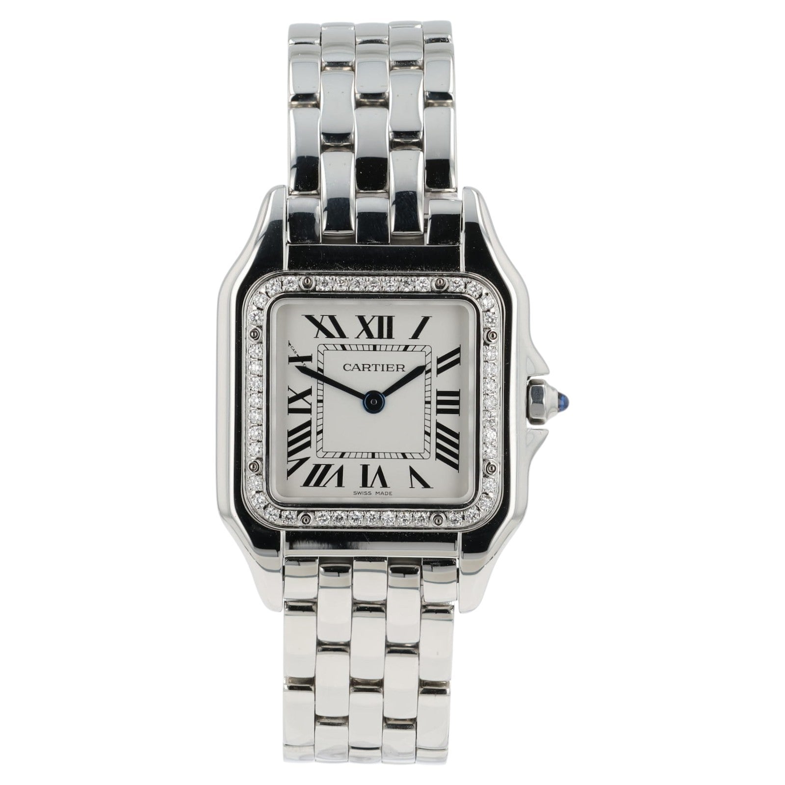 Cartier Panthere Silver Dial Stainess Steel 27mm Quartz Womens Watch W4PN0008
