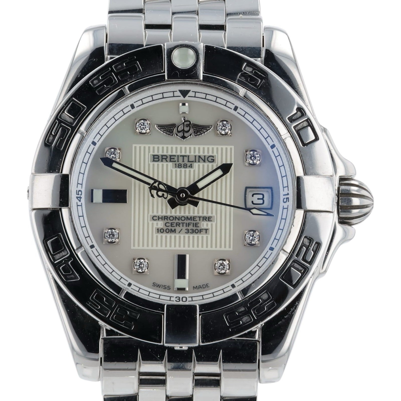 Breitling Windrider Cockpit Mother Of Pearl Dial Steel 32mm Quartz Watch A71356