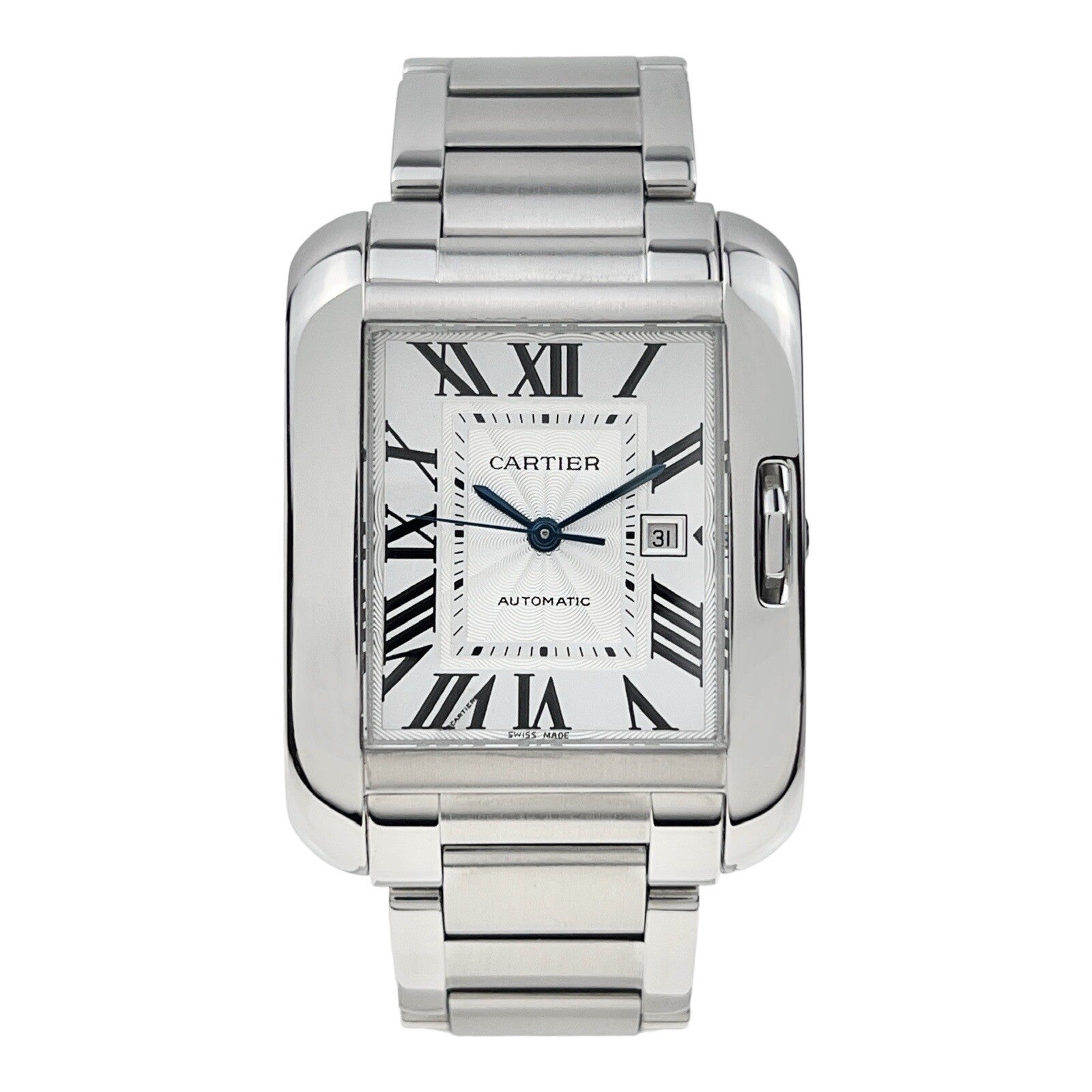 Cartier Tank Anglaise Stainless Steel Roman 30mm Automatic Unisex Watch W5310009