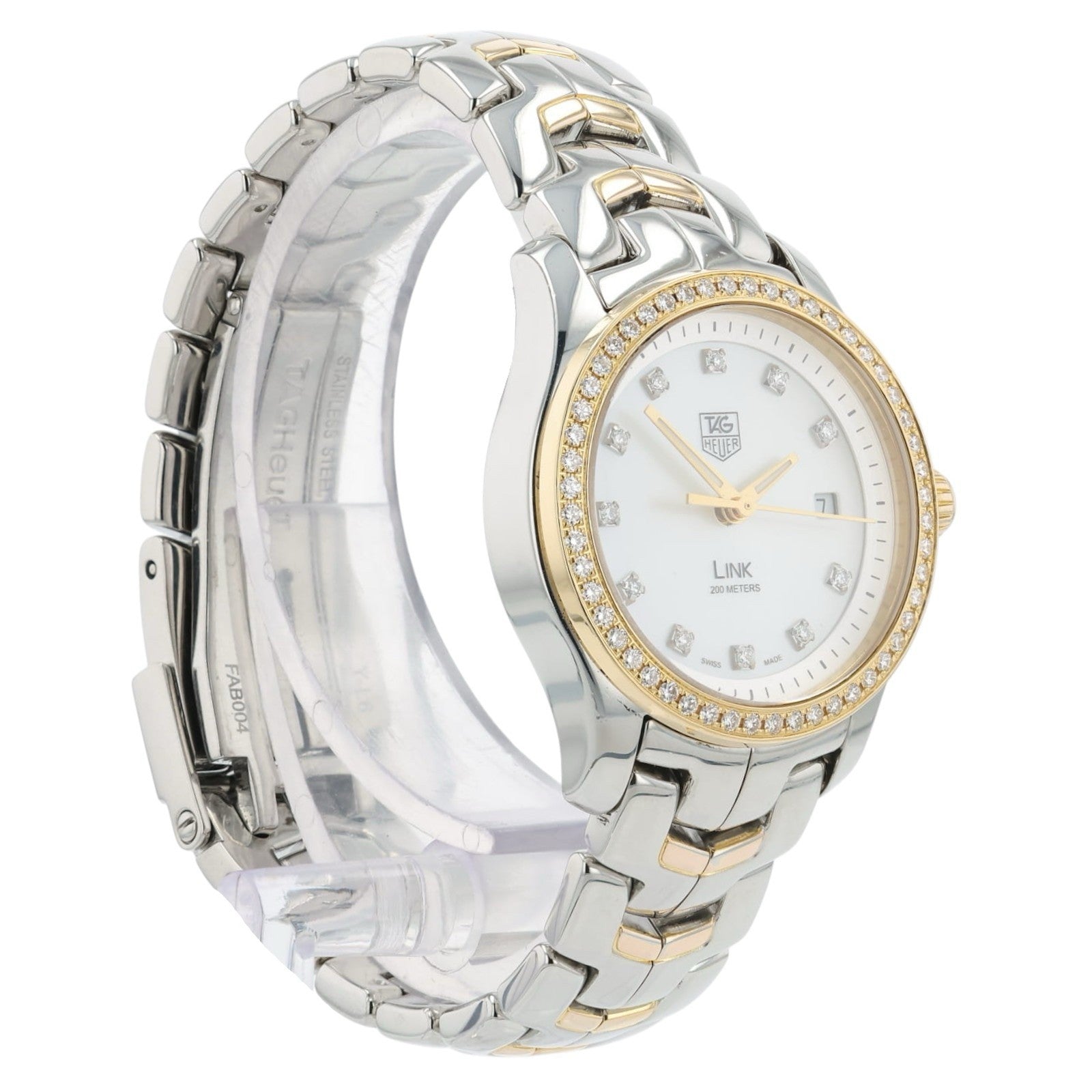 Tag Heuer Link Lady Mother Of Pearl Dial Gold & Steel 27mm Quartz Womens WJF1354