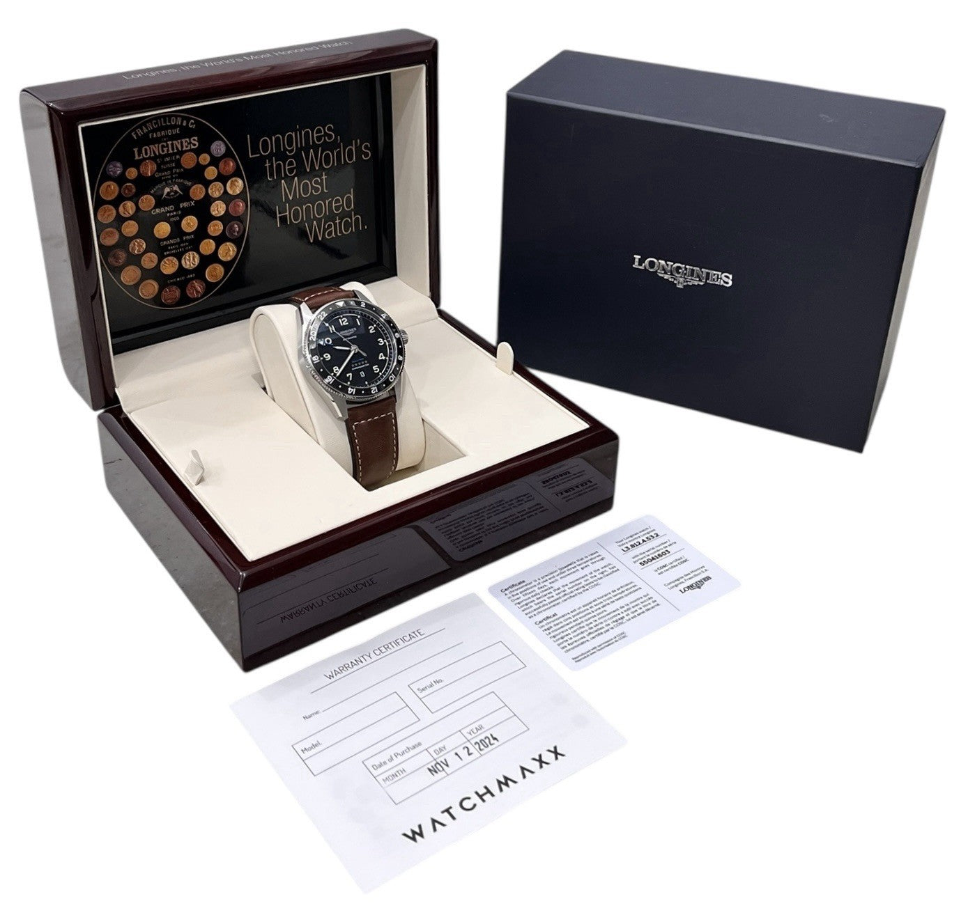 Longines Spirit Stainless Steel Black Dial 42mm Automatic Men's Watch L38124532