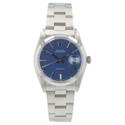 Rolex Oysterdate Precision Stainless Steel Blue Dial 34mm Manual Wind Mens 6694