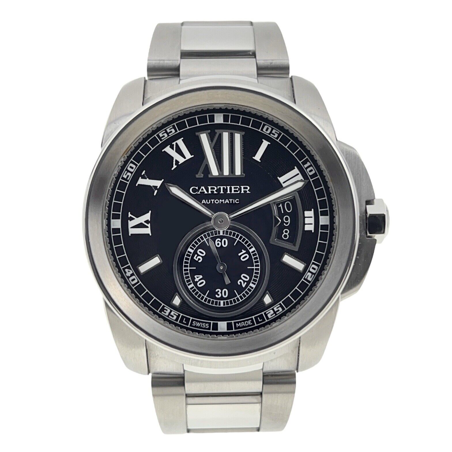 Cartier Calibre De Cartier Steel 42mm Black Dial Automatic Men’s Watch 3389