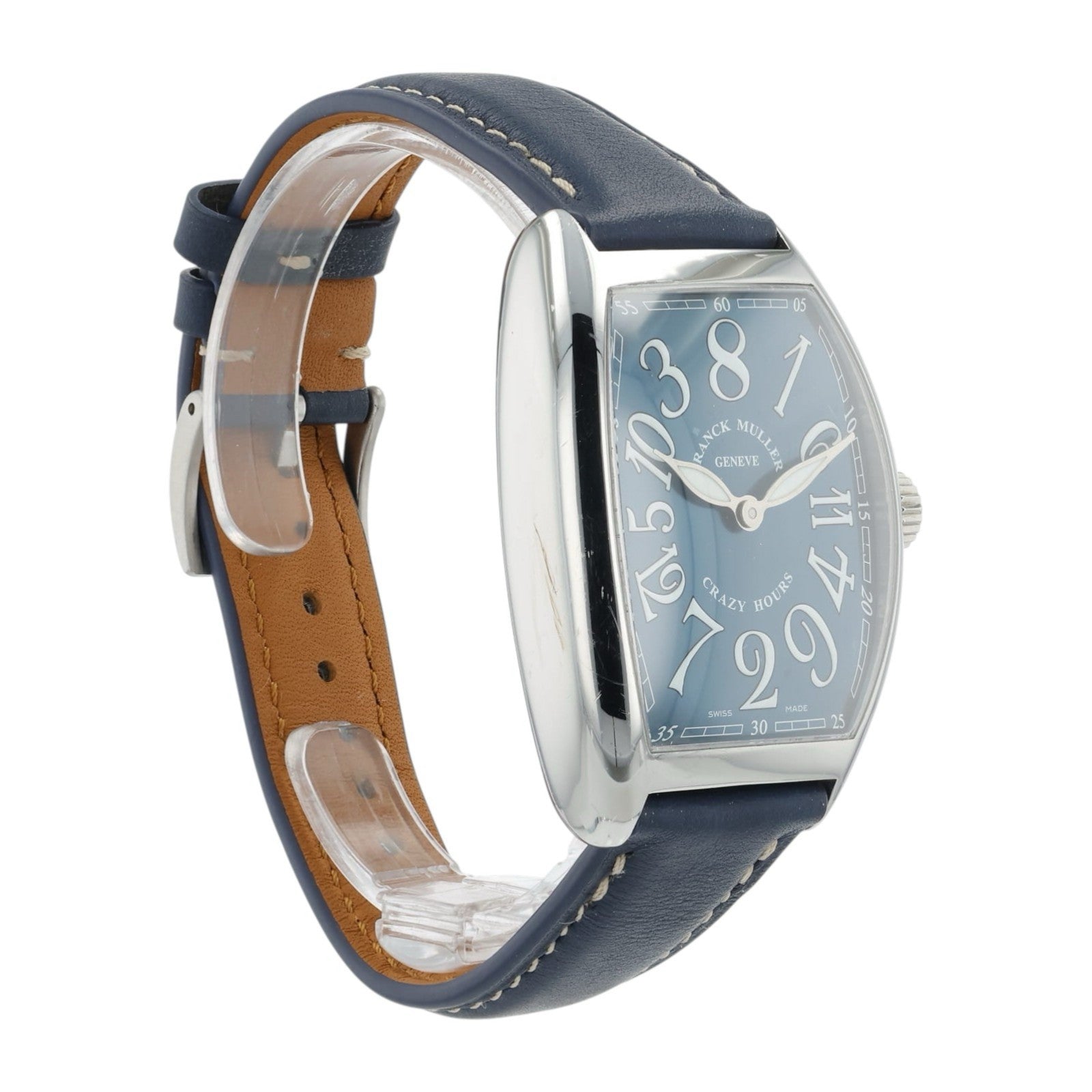 Franck Muller Crazy Hours Blue Dial Steel 43x33mm Automatic Mens 7880 CH II NR