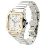 Cartier Santos Chronograph Silver Dial Gold & Steel 43mm Automatic Mens W2SA0008