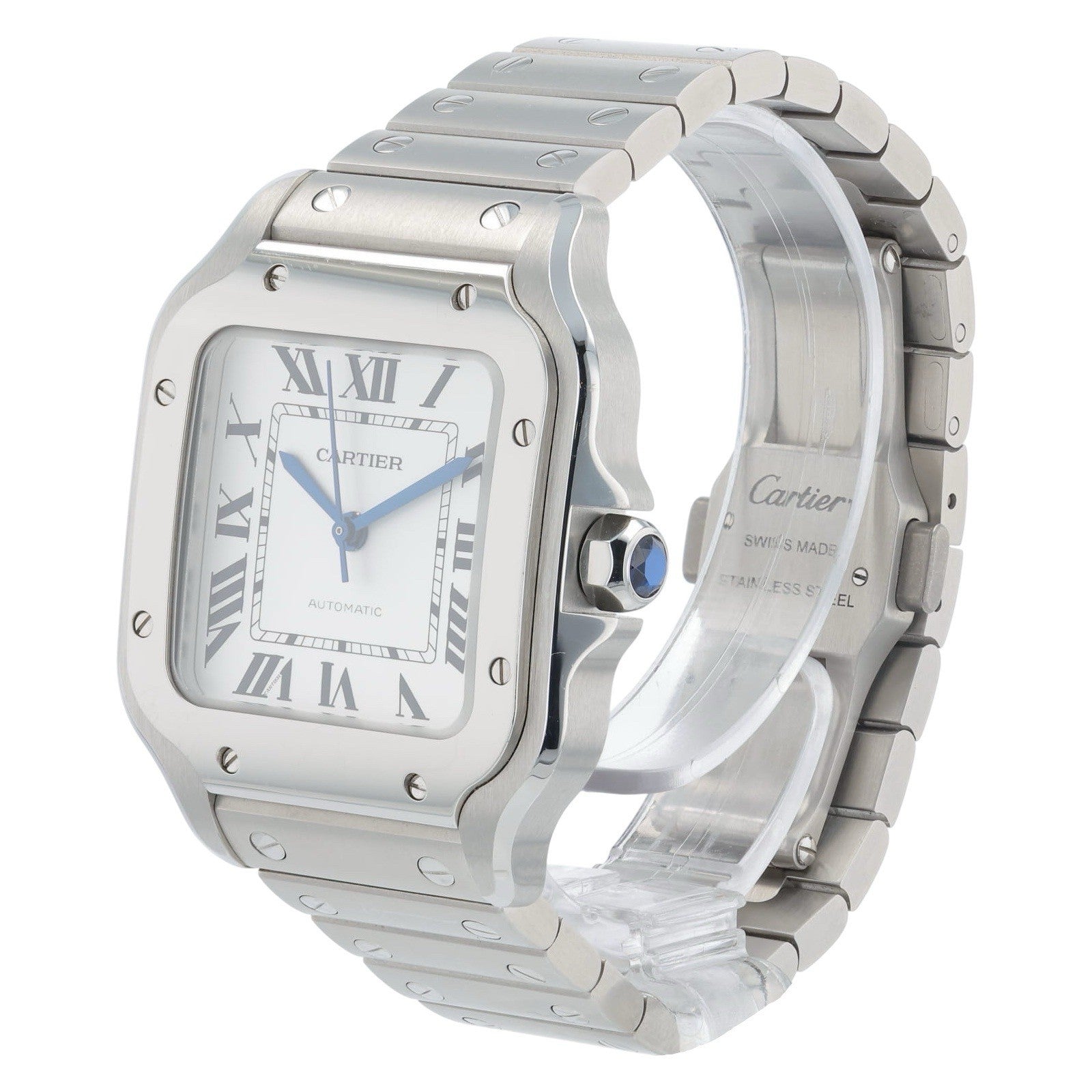 Cartier Santos WSSA0029 Automatic Stainless White Dial Midsize Unisex Watch 35mm