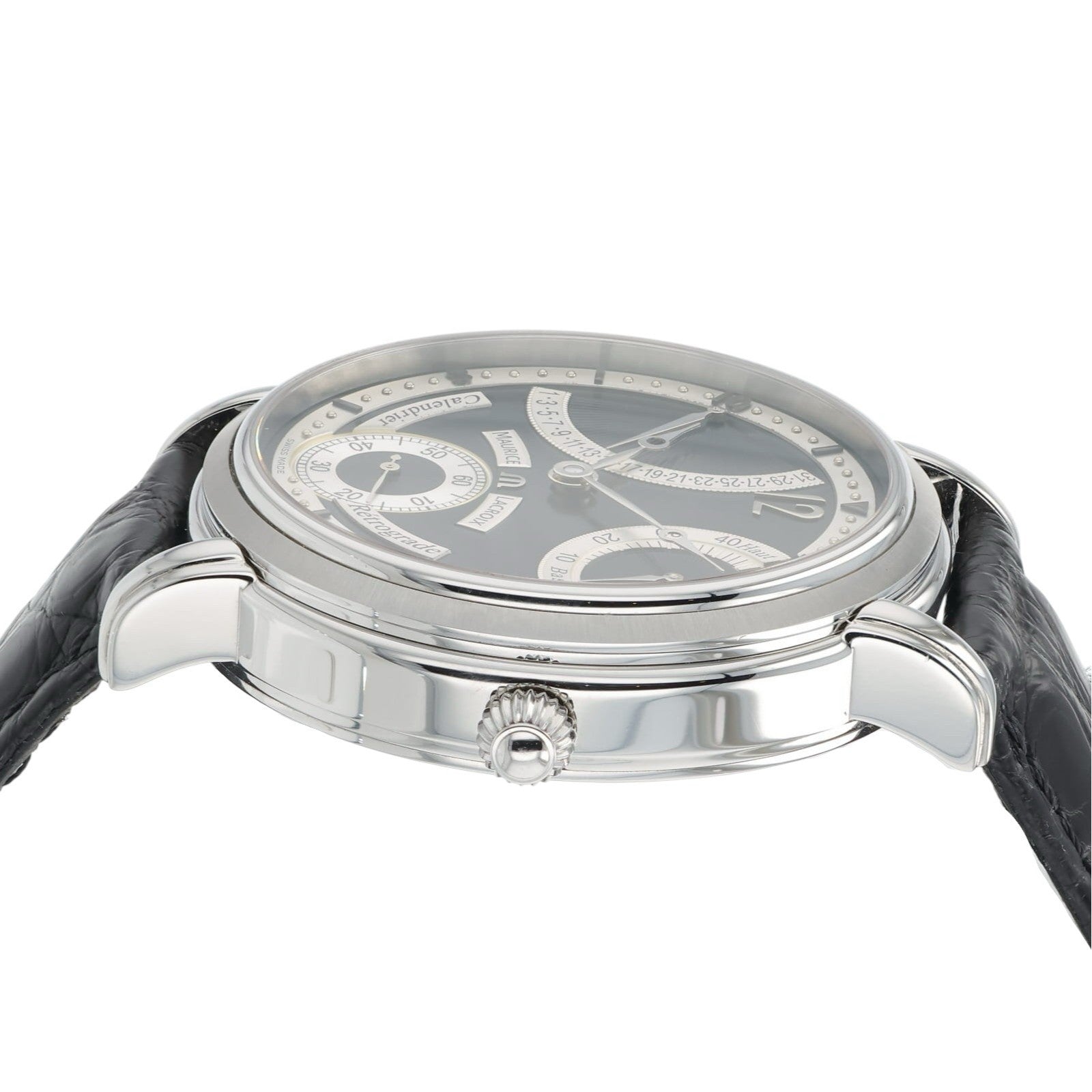 Maurice Lacroix Masterpiece Black Dial Stainless Steel 44mm Manual Wind MP7068
