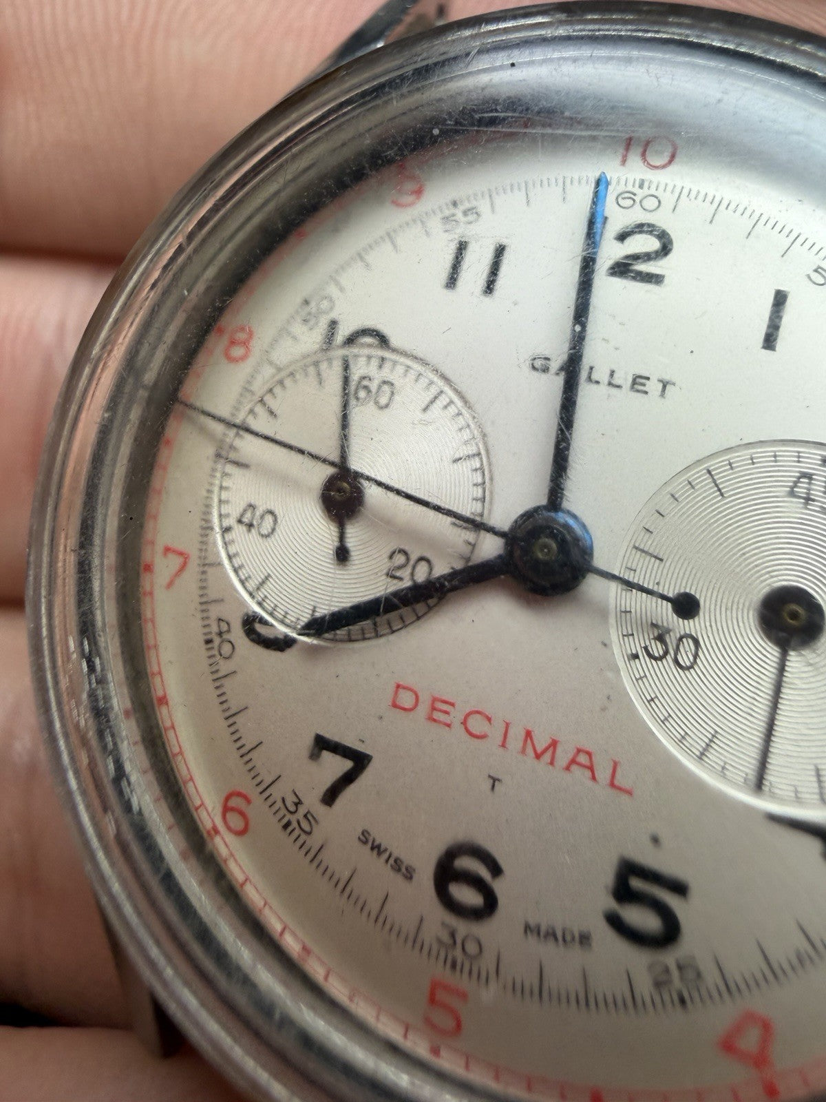 Gallet Multichron Decimal Chronograph 36mm Manual-Wind Watch - FOR PARTS