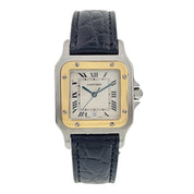 Cartier Santos Galbee Gold & Steel Silver Dial 29mm Quartz Men's Watch 187901