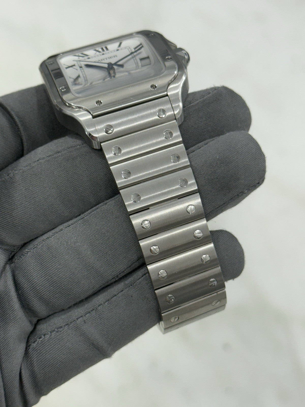 Cartier Santos Stainless Steel Silver Dial 39mm Automatic Mens Watch WSSA0018