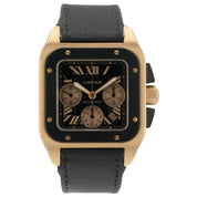 Cartier Santos XL Chrono Black Dial 18k Rose Gold 46mm Auto Men’s Watch W2020003