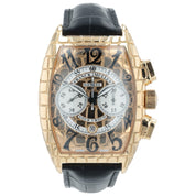 Franck Muller Chronograph 18k Rose Gold 39mm Gold Dial Automatic Mens Watch 9880