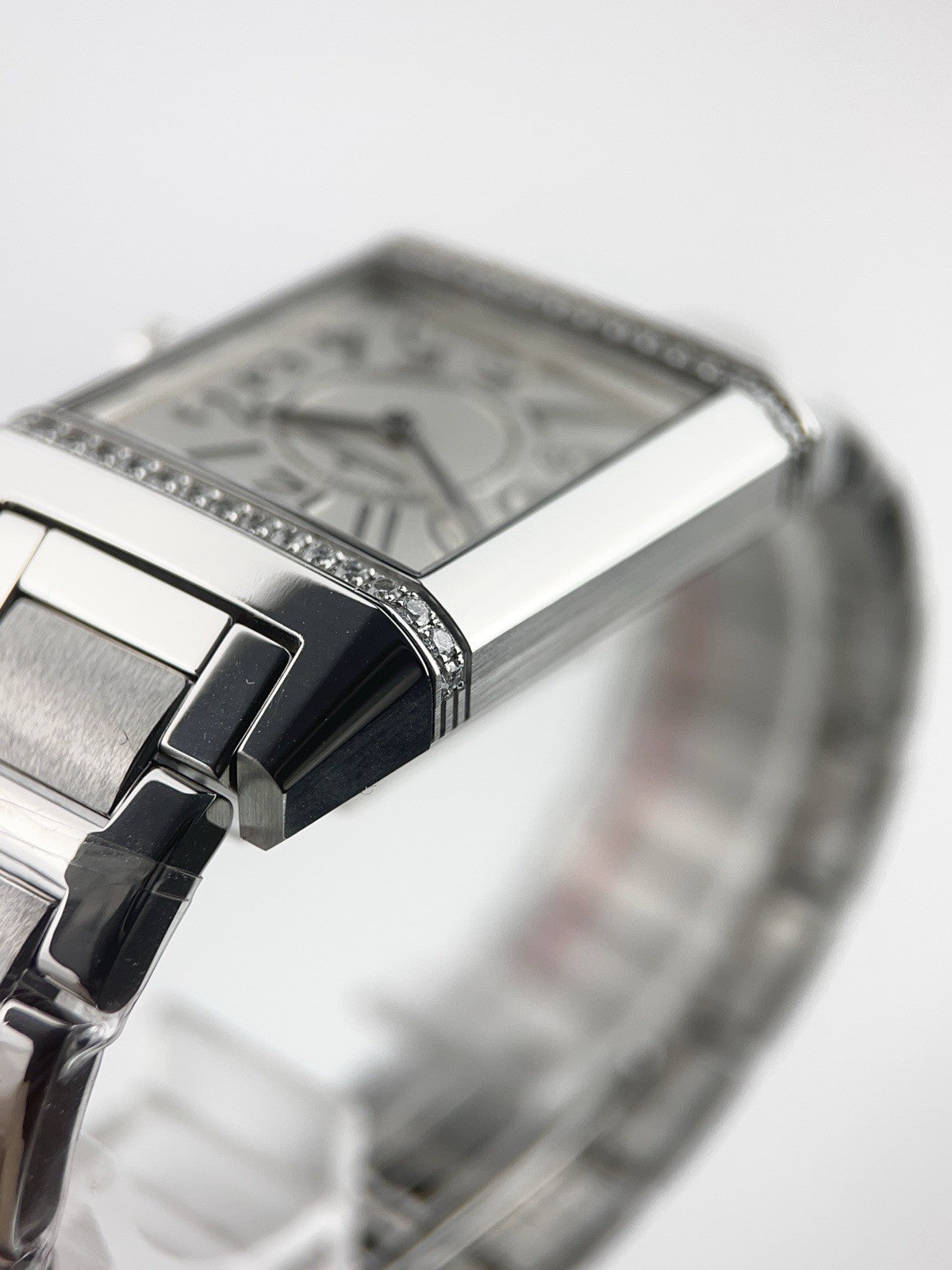 Jaeger LeCoultre Reverso Squadra Stainless Steel Diamond Women's Watch 234.8.47